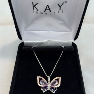Kay Jewelers - Butterfly Amethyst Sterling Silver/10K Rose Gold